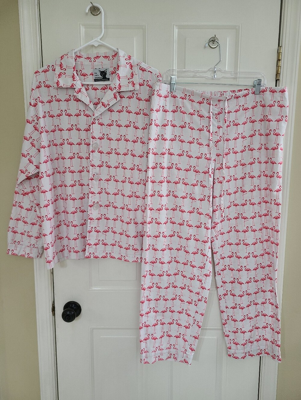 The Cat's Pajamas Women's Pink Flamingo Print Pajama Set Size L